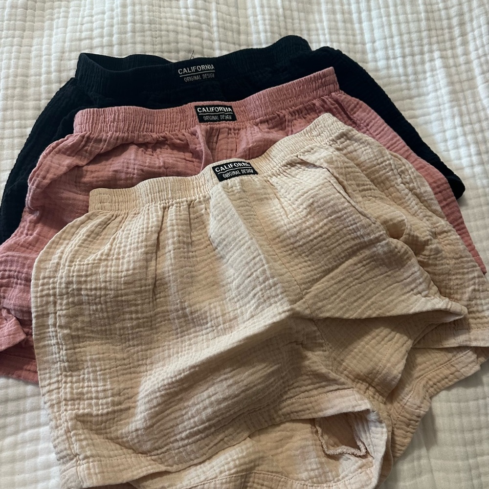 SHEIN Pink and Cream Shorts Set
